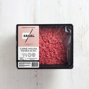 Carne Molida Magra de Res marca Sagal Empacada al Vacio en bandeja