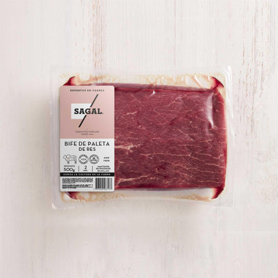 Bife de Paleta de Res Crudos marca Sagal Empacados al Vacio