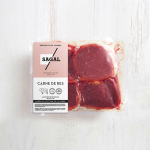Cuatro Medallones de Lomo Res Crudos Envueltos en Tocineta Marca Sagal empacadas al vacio